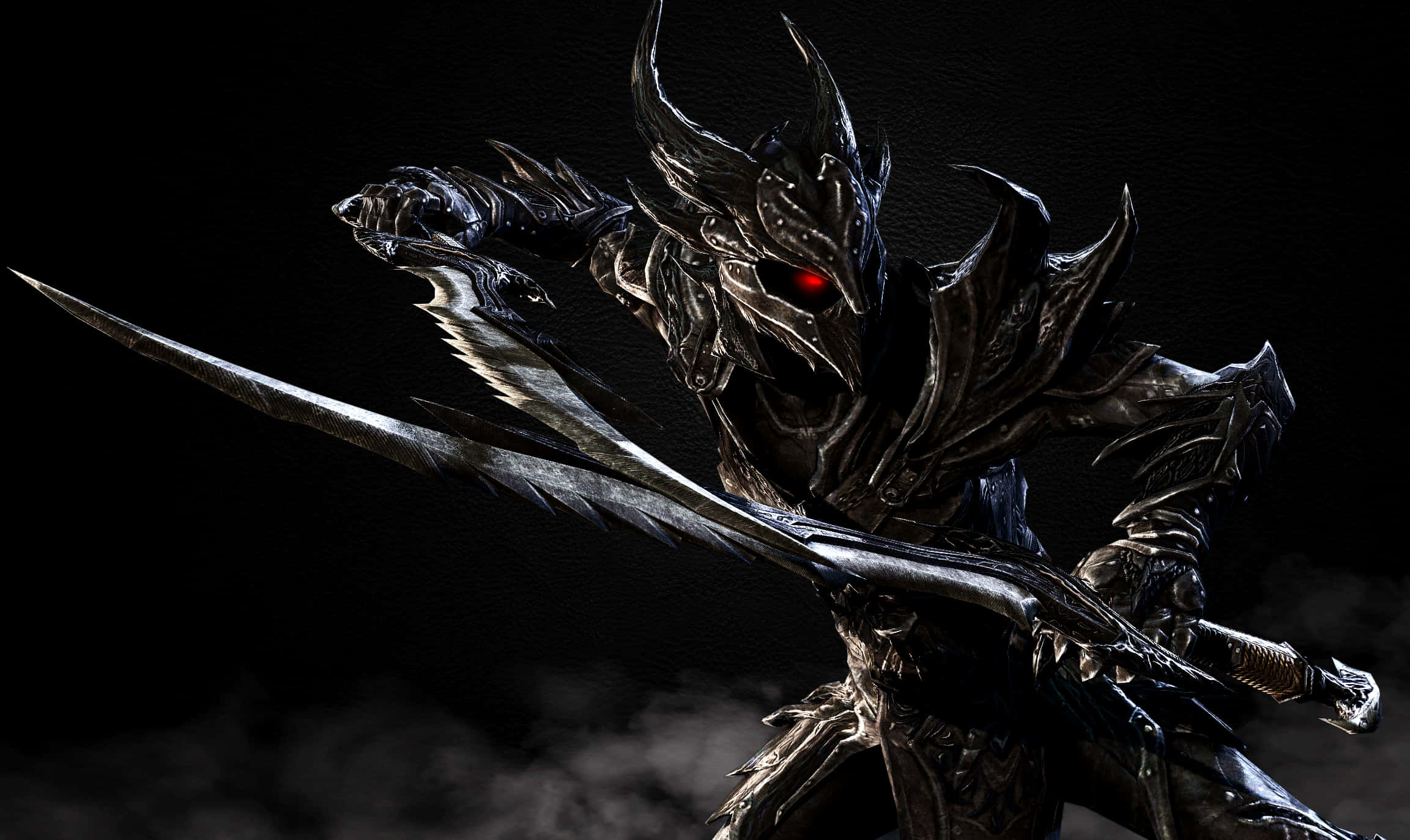 Daedric Armor, Skyrim, long sword, Full HD Desktop Wallpaper