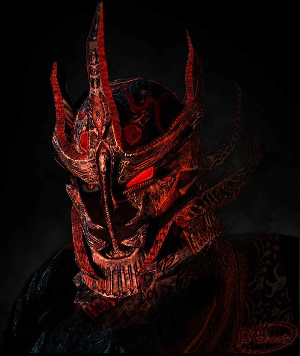 Skyrim Daedric, Daedric Warrior, glowing red eyes, SD Phone Wallpaper