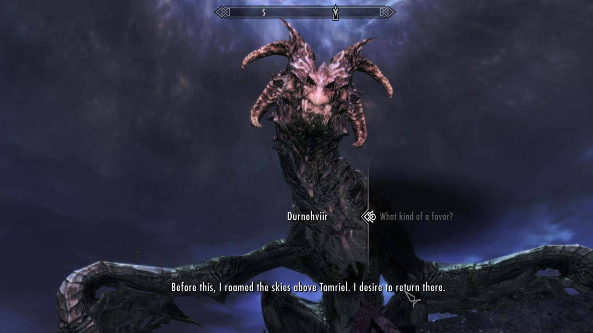 Skyrim Dawnguard, dragon, dark scales, Full HD Desktop Wallpaper