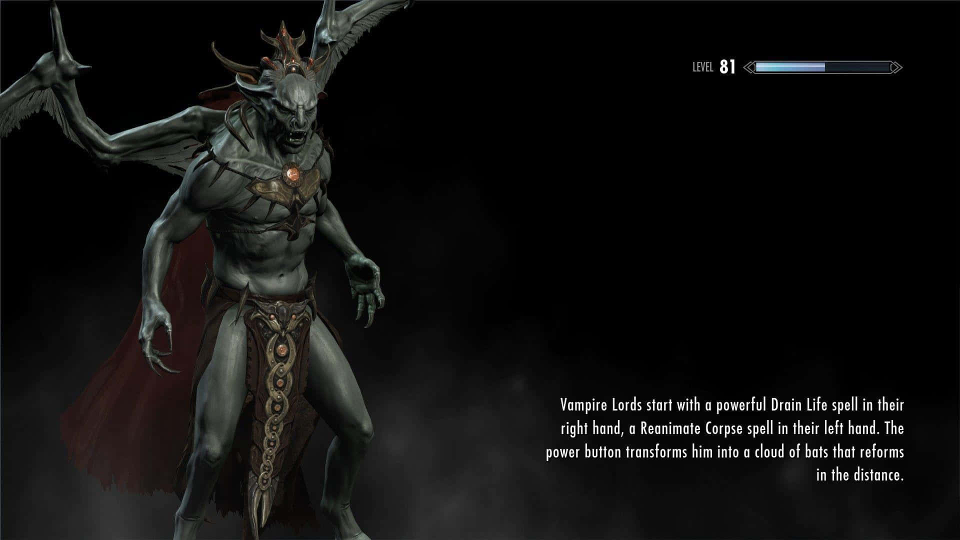 Skyrim Dawnguard, vampire lord, bat wings, Full HD Desktop Wallpaper