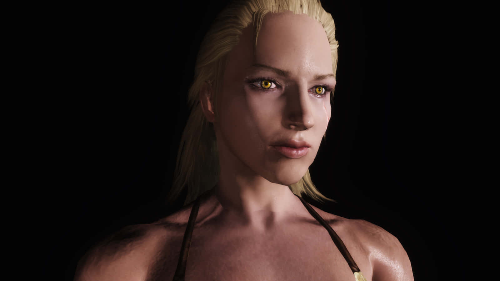 Skyrim Delphine, blonde hair, glowing yellow eyes, HD Desktop Wallpaper