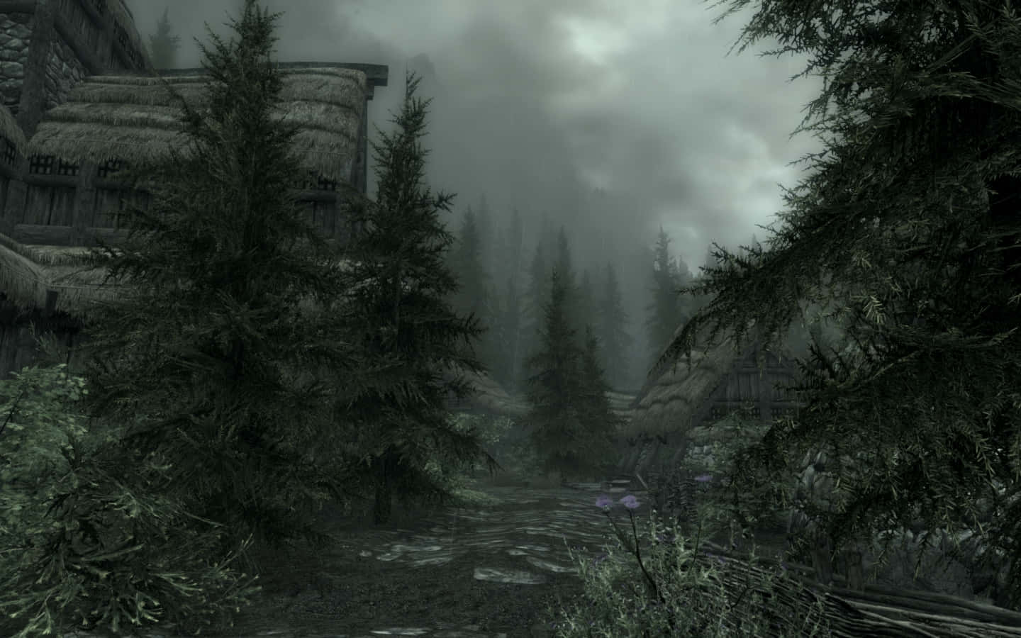 Skyrim, Falkreath, sunset, HD Desktop Wallpaper