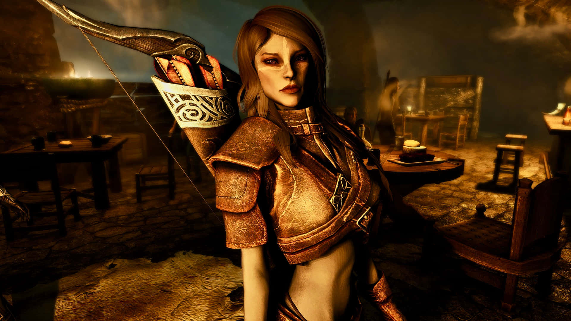 Skyrim, Karliah, ornate armor, Full HD Desktop Wallpaper