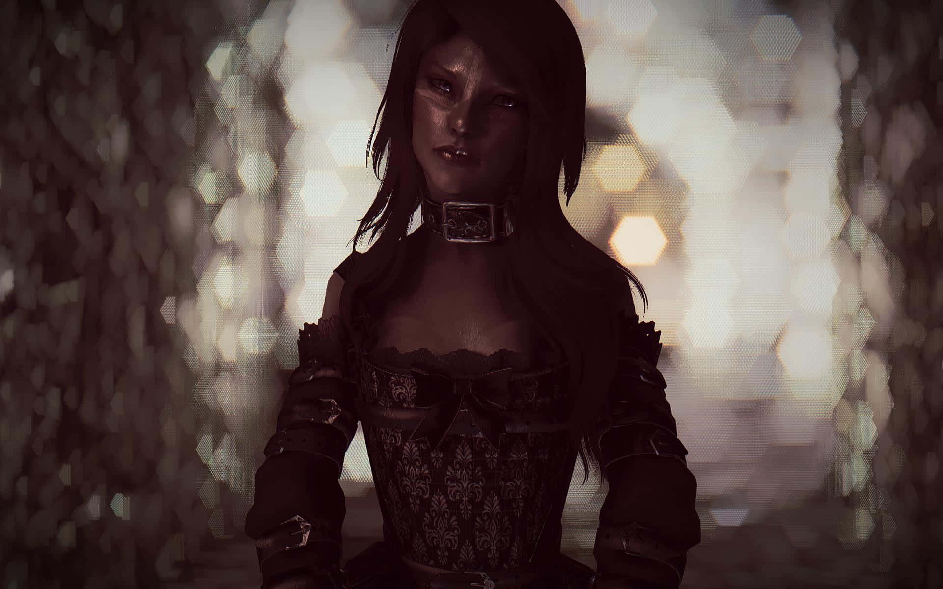 Skyrim, Karliah, gothic attire, Full HD Desktop Wallpaper