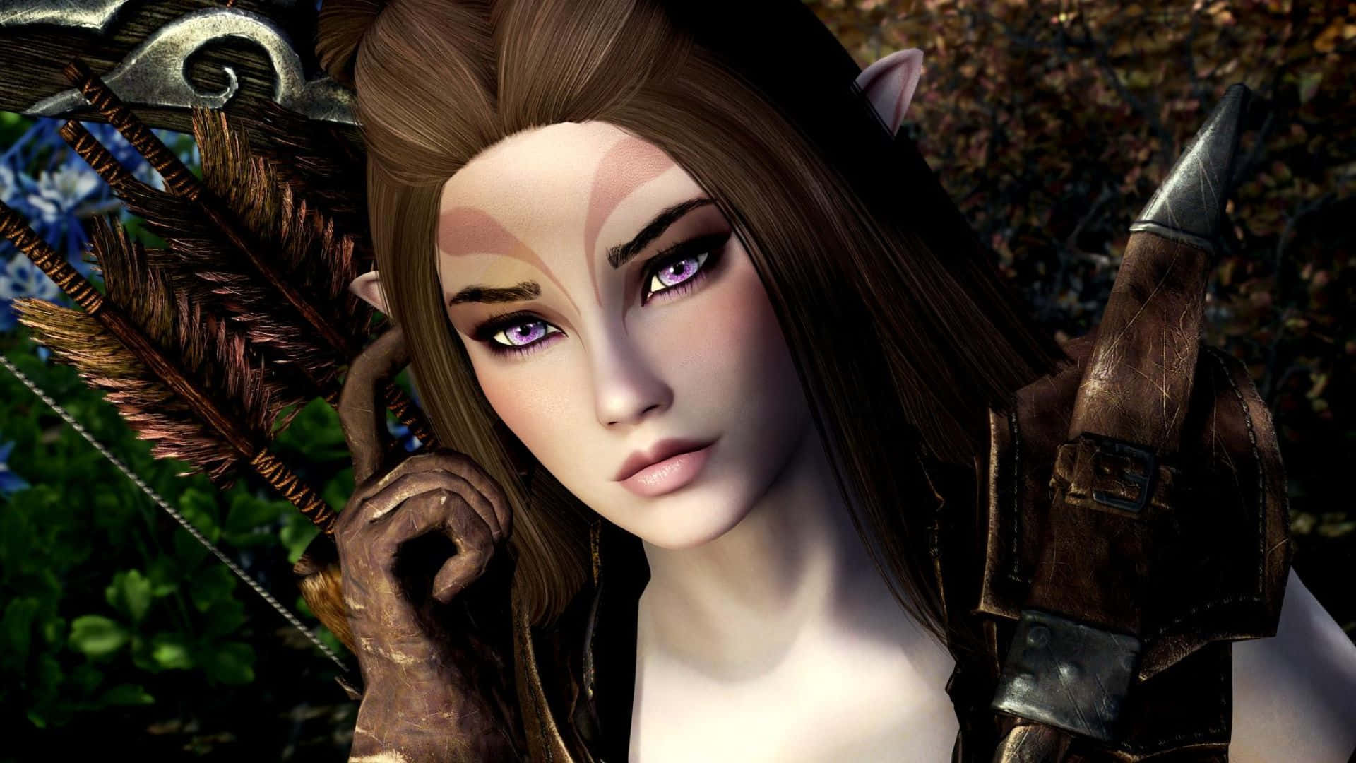 Skyrim, Karliah, purple eyes, Full HD Desktop Wallpaper