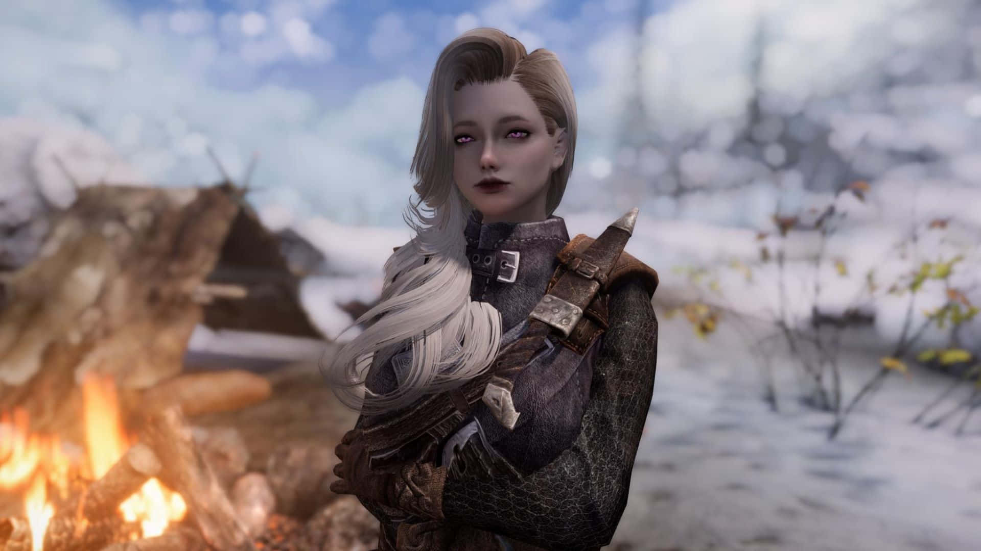 Skyrim, Karliah, silver hair, Full HD Desktop Wallpaper