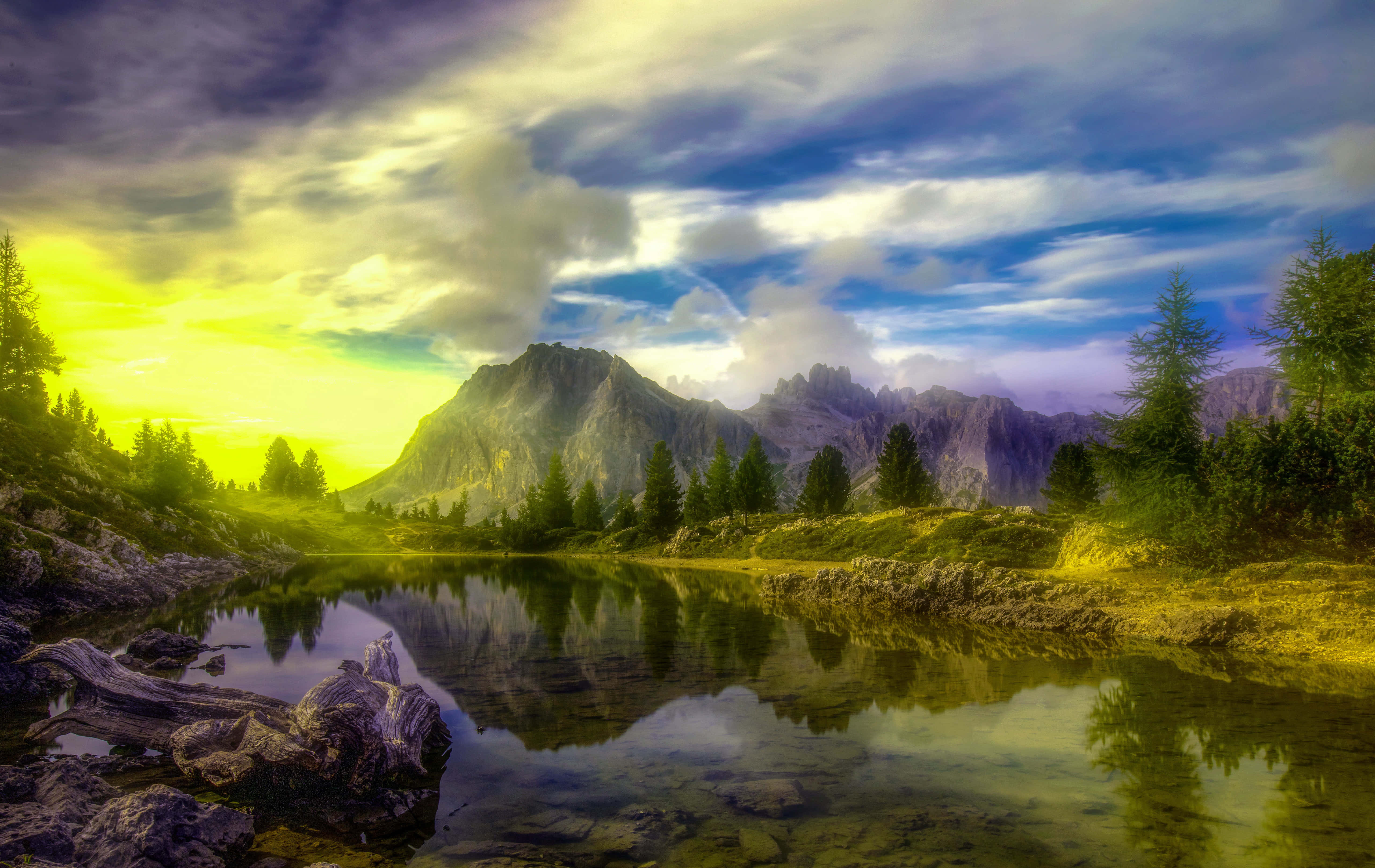 Skyrim Landscape, 5119 x 3231, mountain lake, 4K Desktop Wallpaper
