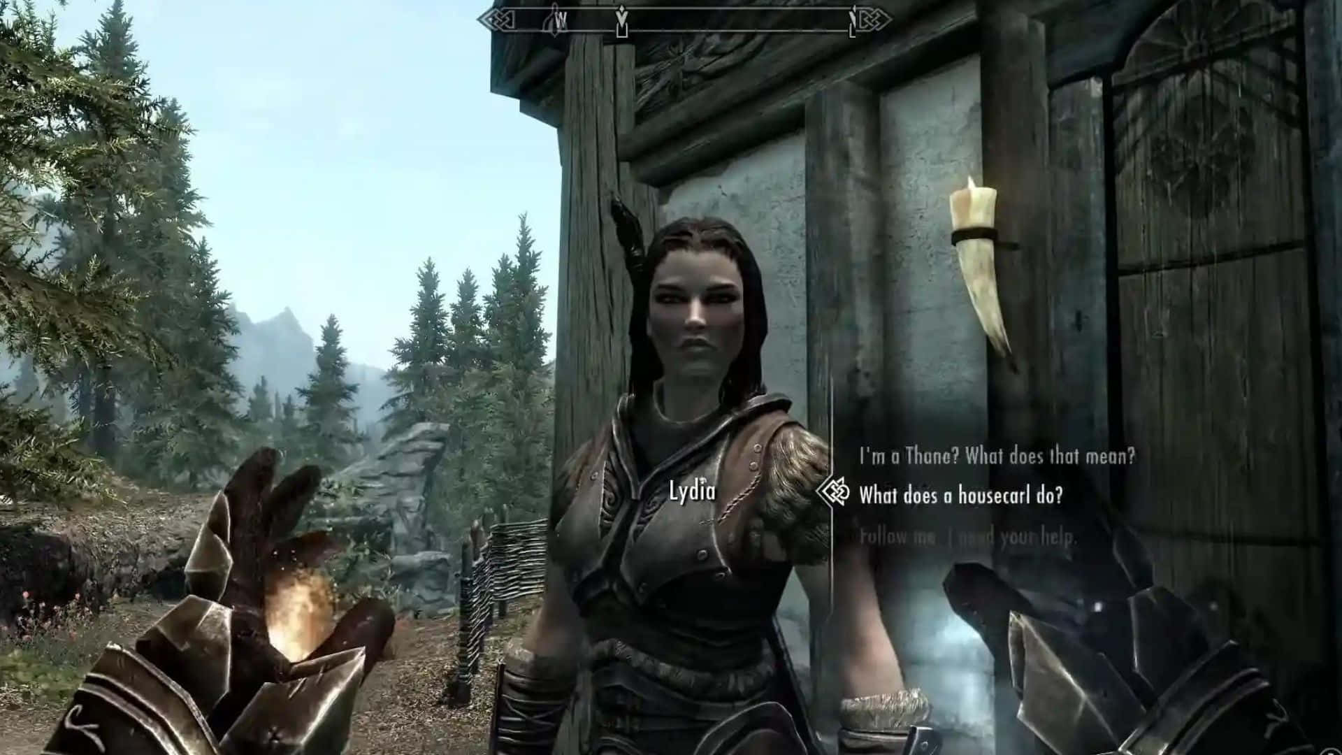 Skyrim Lydia, female warrior, armor, Full HD Desktop Wallpaper