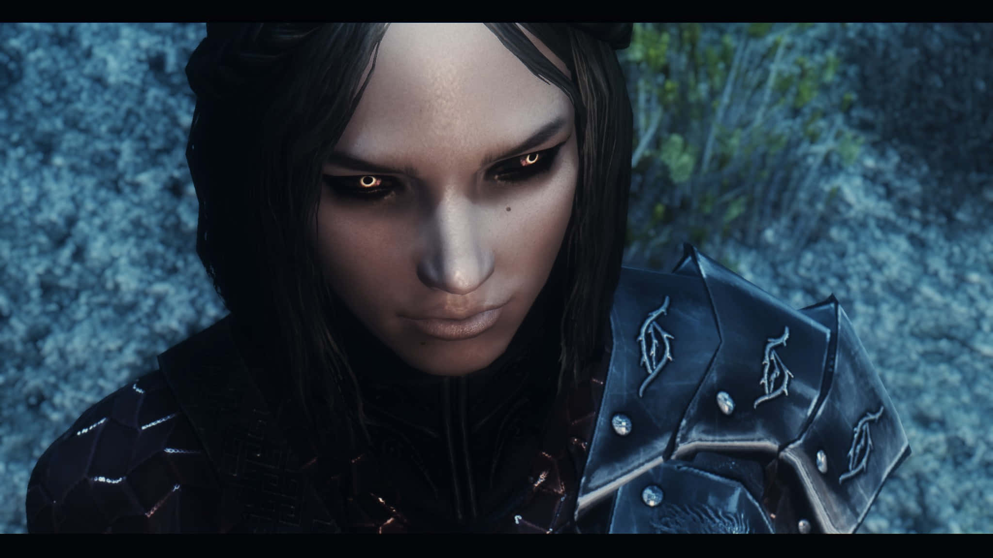 Skyrim Serana, Serana, glowing orange eyes, Full HD Desktop Wallpaper