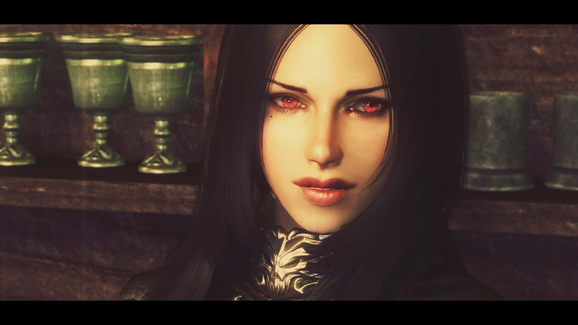 Skyrim, Serana, glowing red eyes, Full HD Desktop Wallpaper