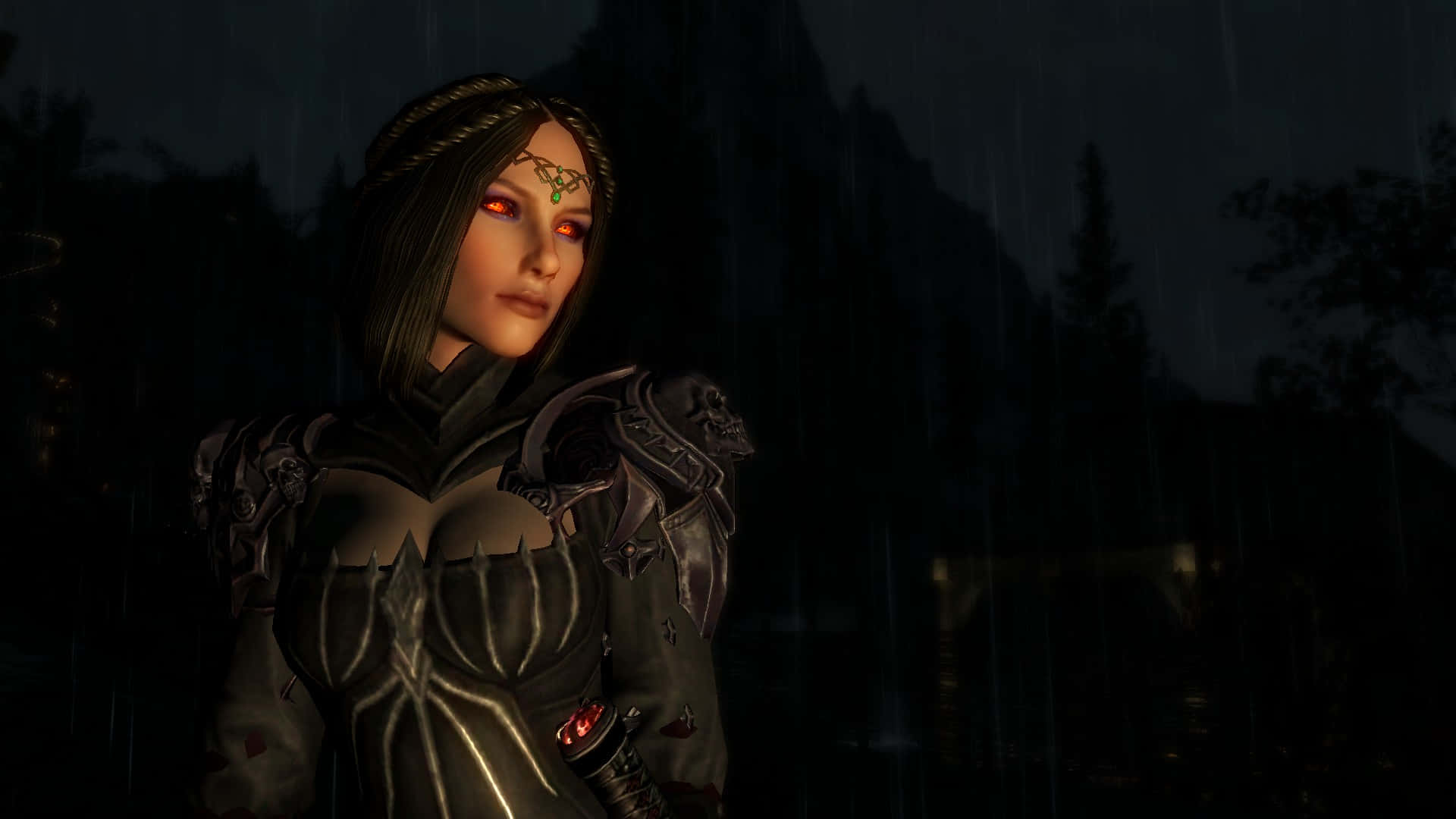 Skyrim, Serana, glowing red eyes, Full HD Desktop Wallpaper