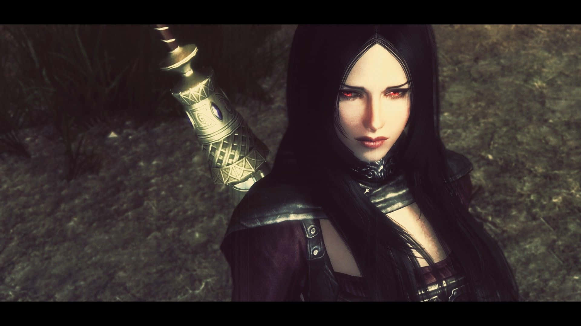 Skyrim, Serana, glowing red eyes, Full HD Desktop Wallpaper