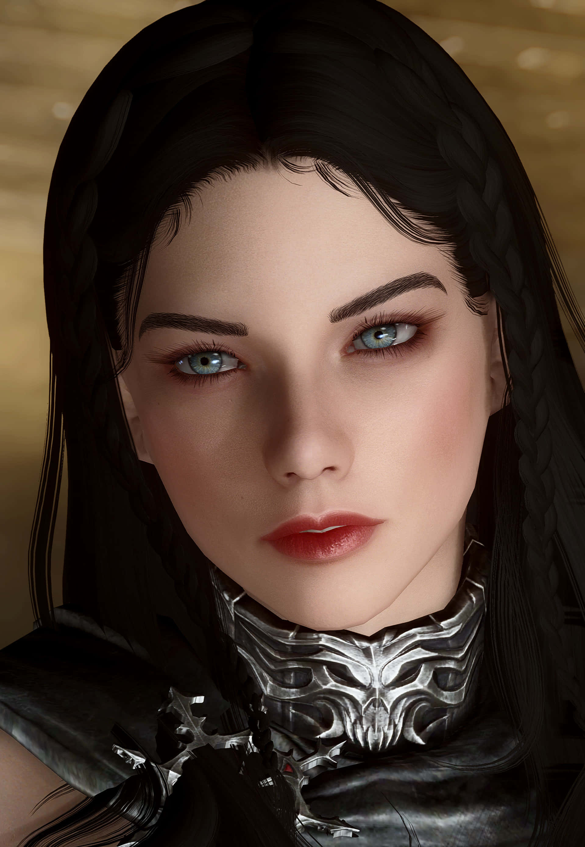 Serana, Skyrim, braided black hair, 2K Phone Wallpaper