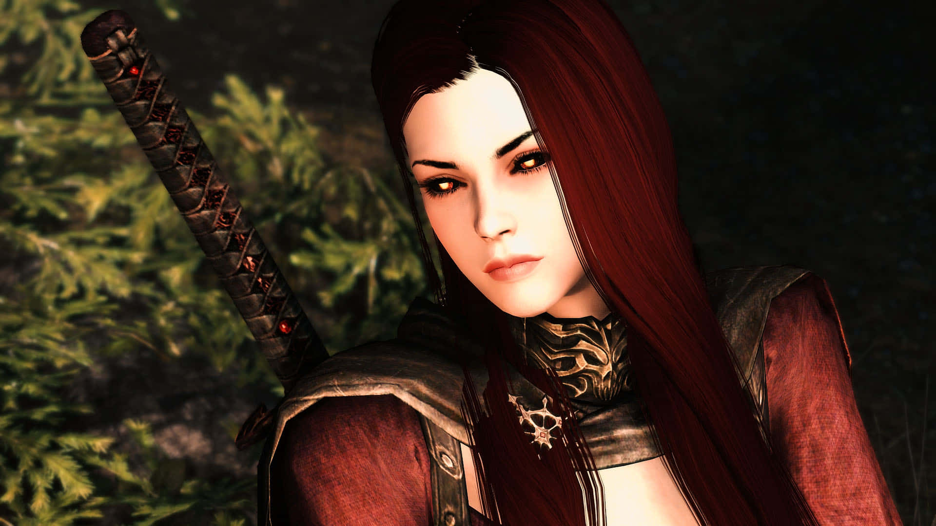 Serana, Skyrim, katana, Full HD Desktop Wallpaper