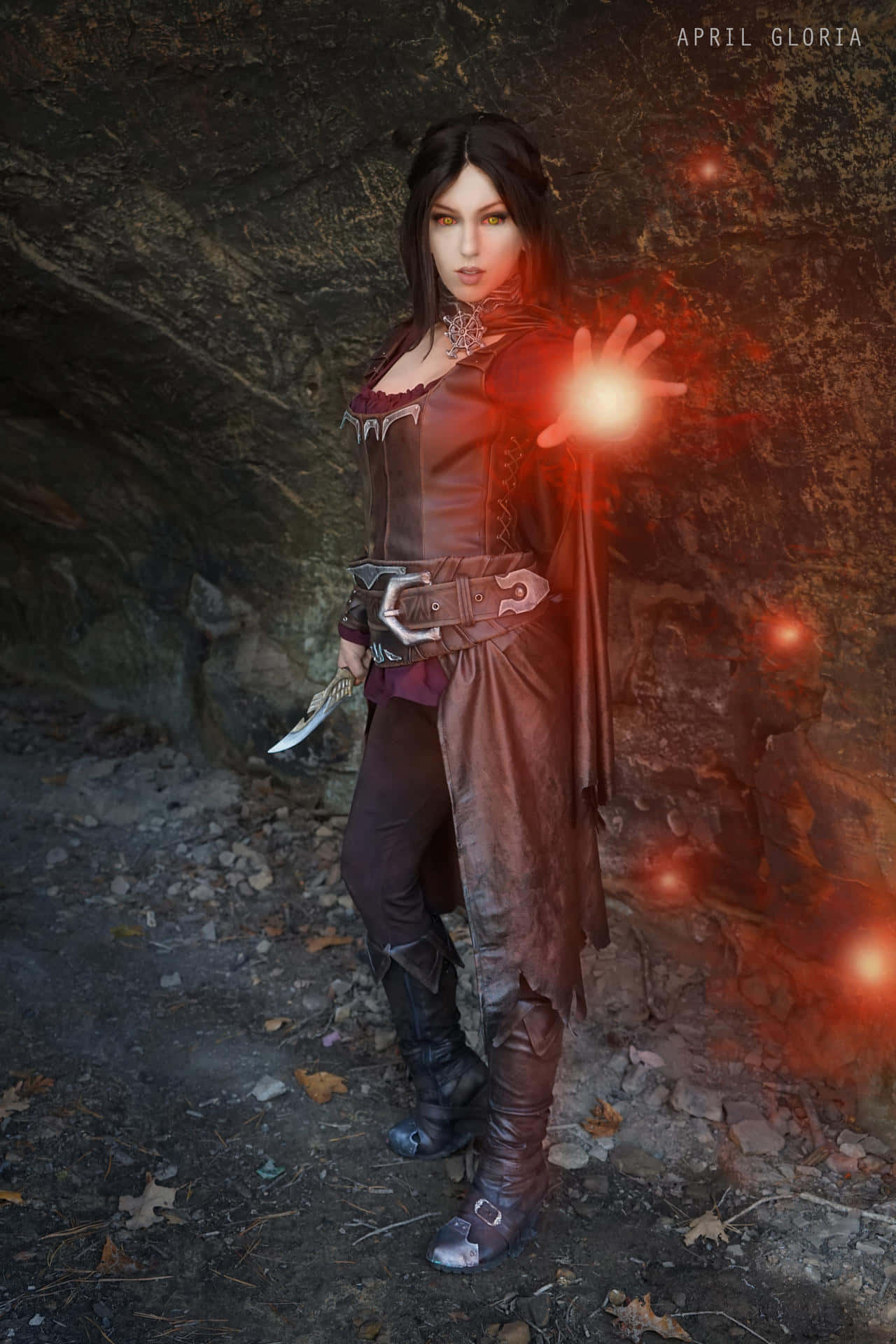Skyrim, Serana, dark leather armor, Full HD Phone Wallpaper