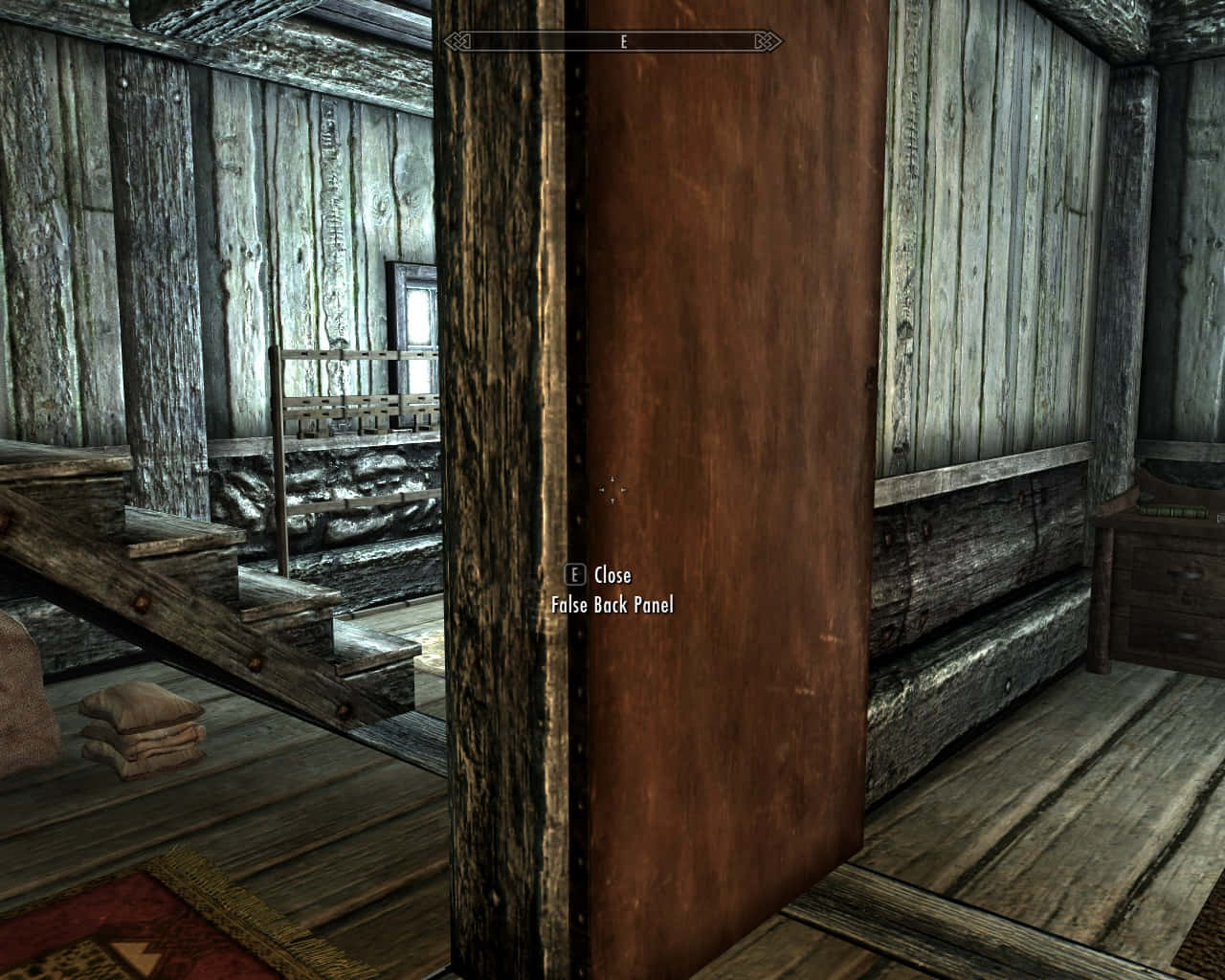 Skyrim Solitude, rustic wooden cabin, weathered planks, HD Desktop Wallpaper