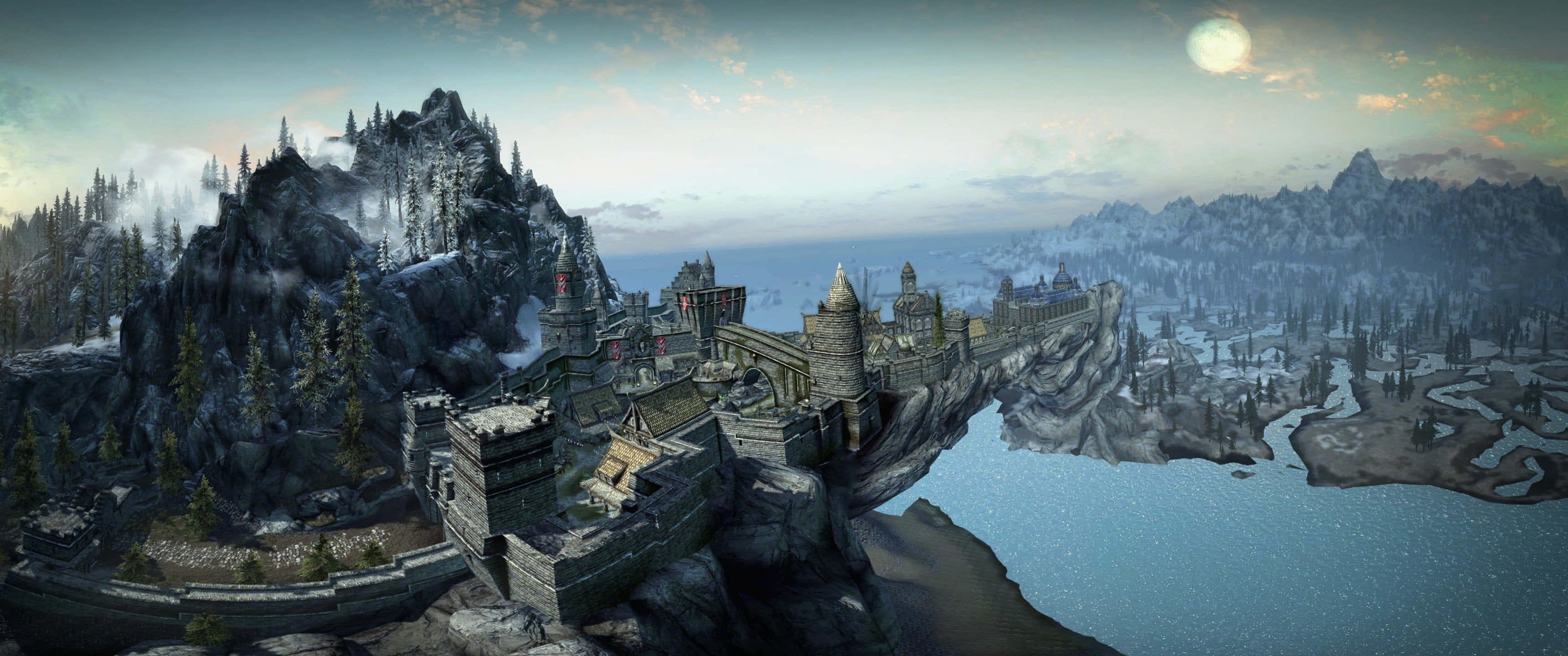 Skyrim, Solitude, medieval castle, 2K Desktop Wallpaper
