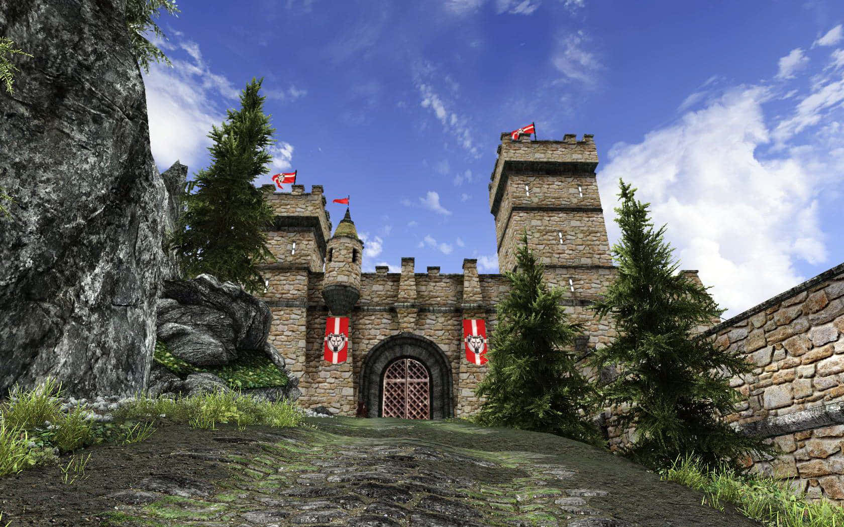 Skyrim Solitude, Solitude, stone castle, HD Desktop Wallpaper