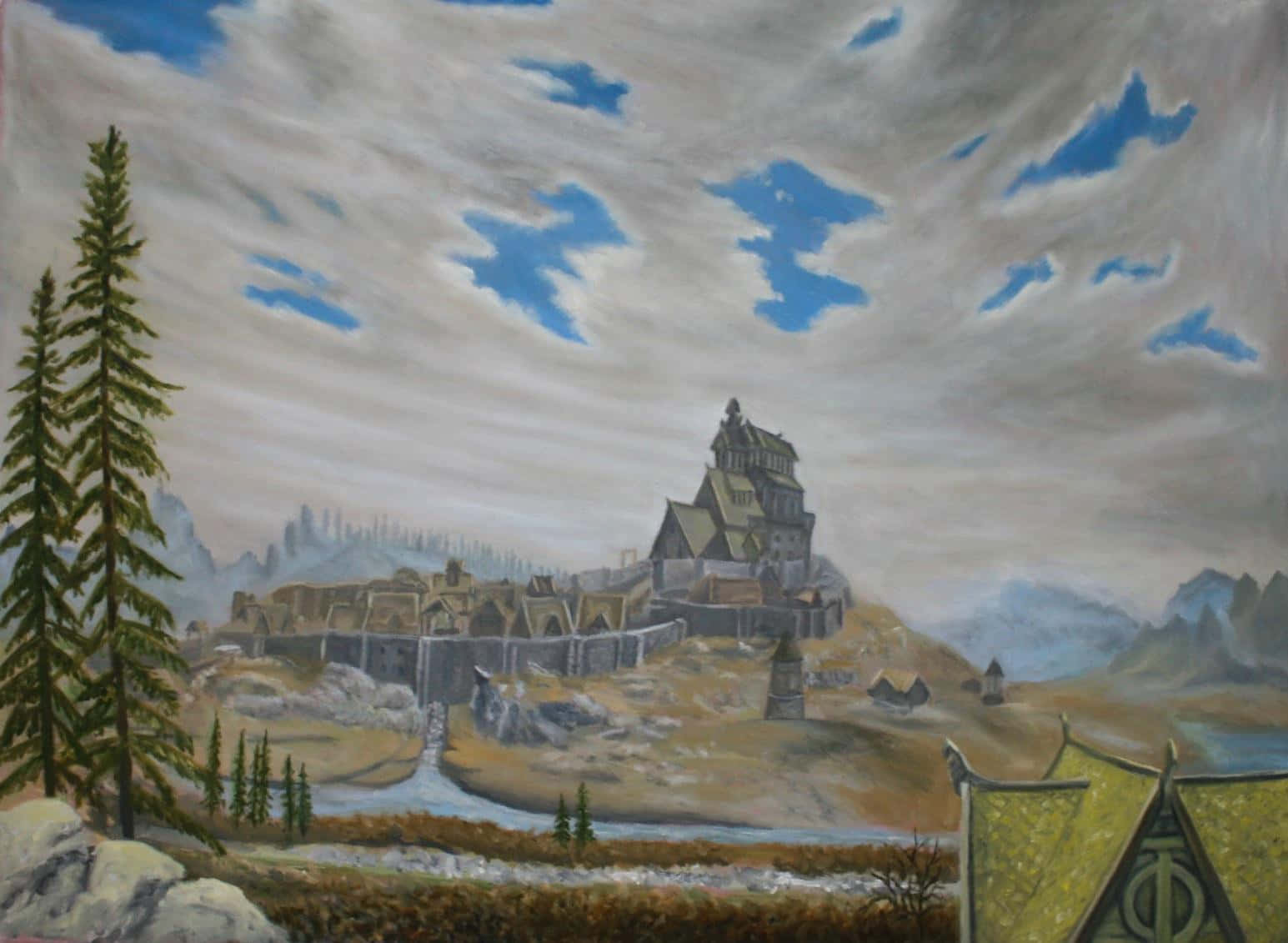 Skyrim, Whiterun, medieval castle, HD Desktop Wallpaper