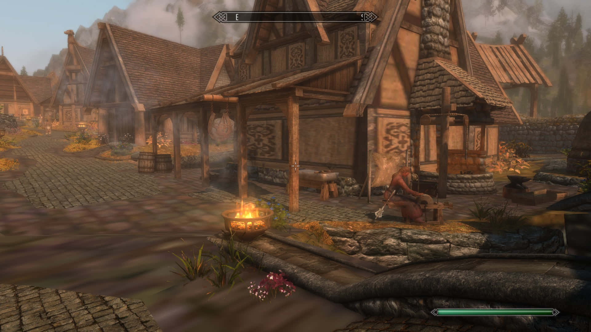 Skyrim, Whiterun, dusk, Full HD Desktop Wallpaper