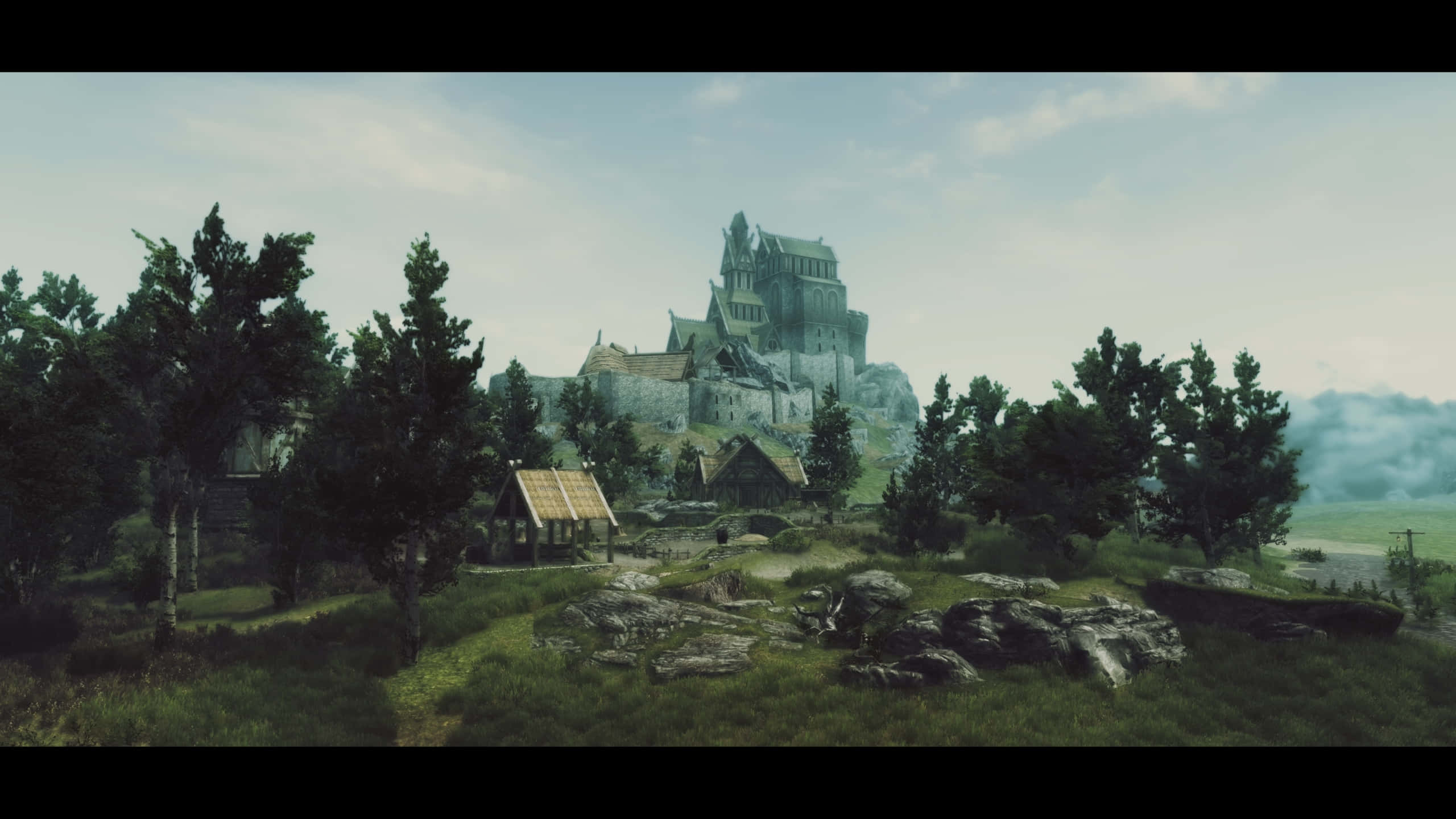 Skyrim, Whiterun, cityscape, 2K Desktop Wallpaper