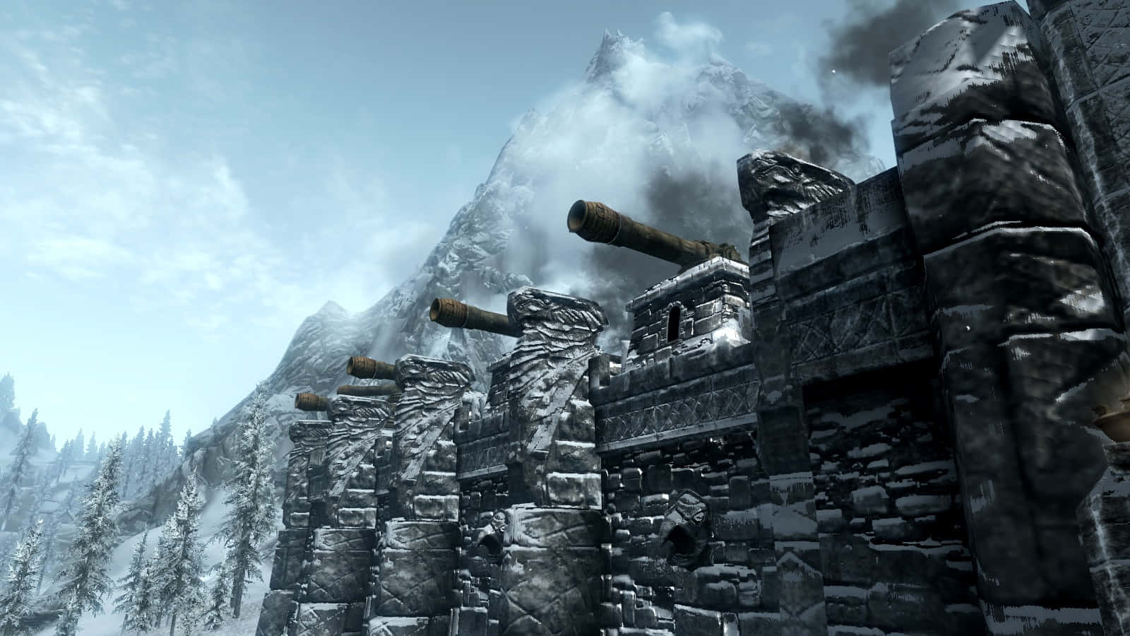 Skyrim, Windhelm, ancient stone fortress, HD Desktop Wallpaper