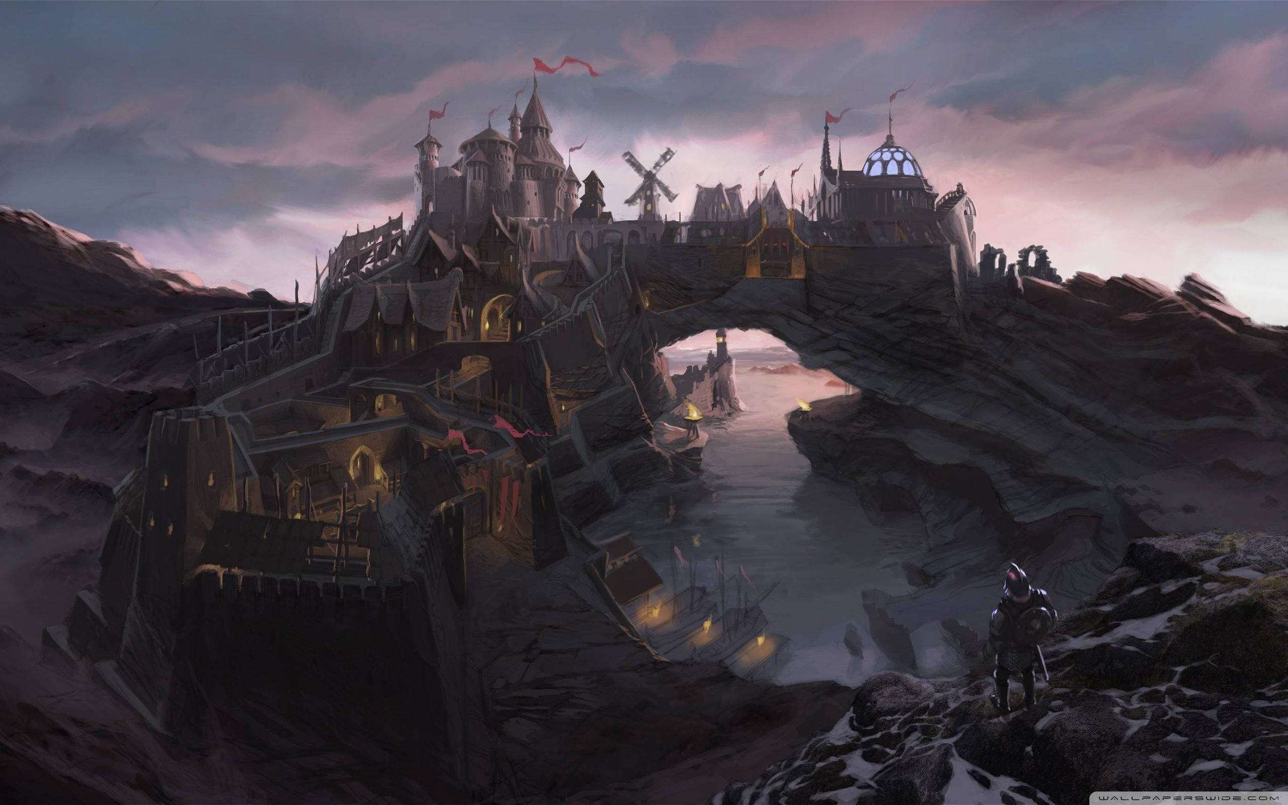 Skyrim, castle, stone castle, 2K Desktop Wallpaper