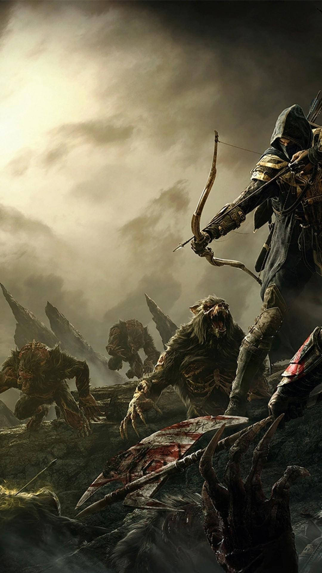 Skyrim, iPhone, hooded archer, Full HD Phone Wallpaper