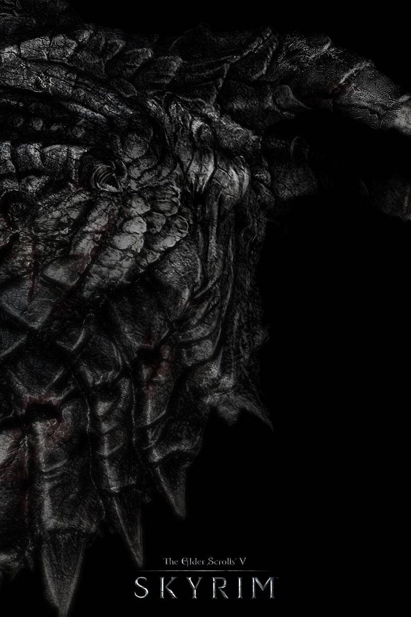 Skyrim, dragon, iPhone, SD Phone Wallpaper