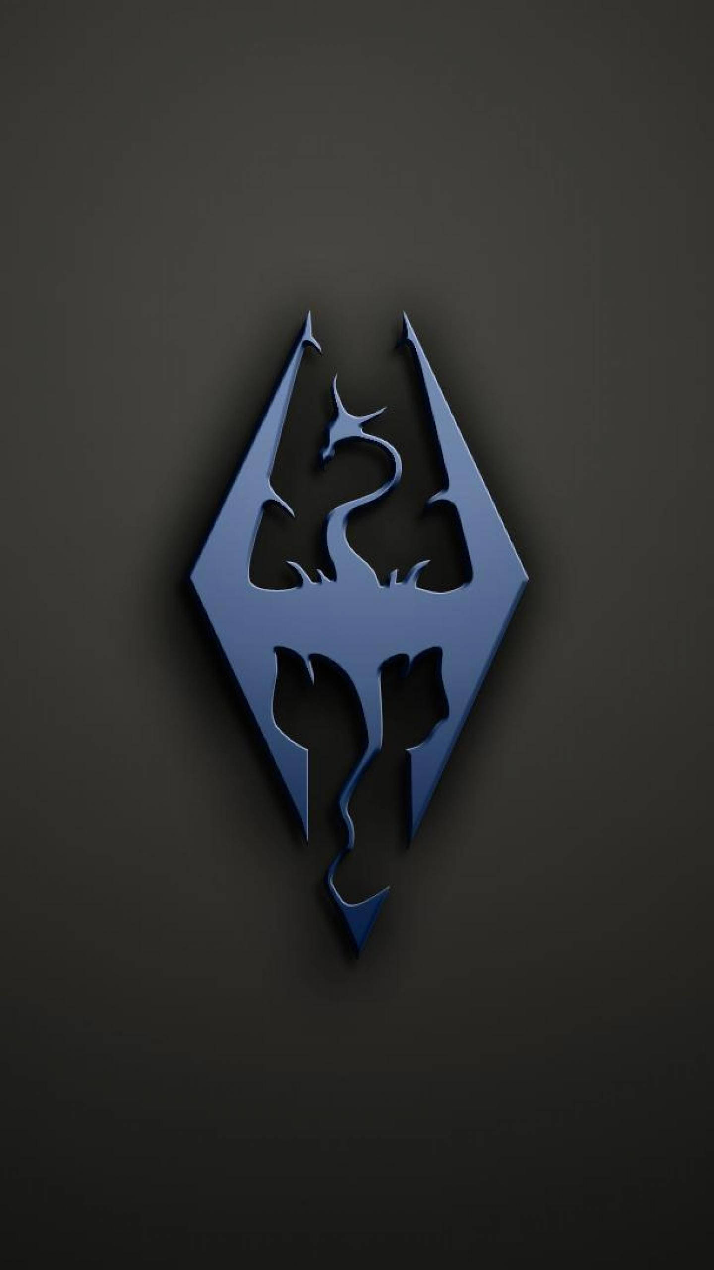 Skyrim, iPhone, dragon symbol, 2K Phone Wallpaper