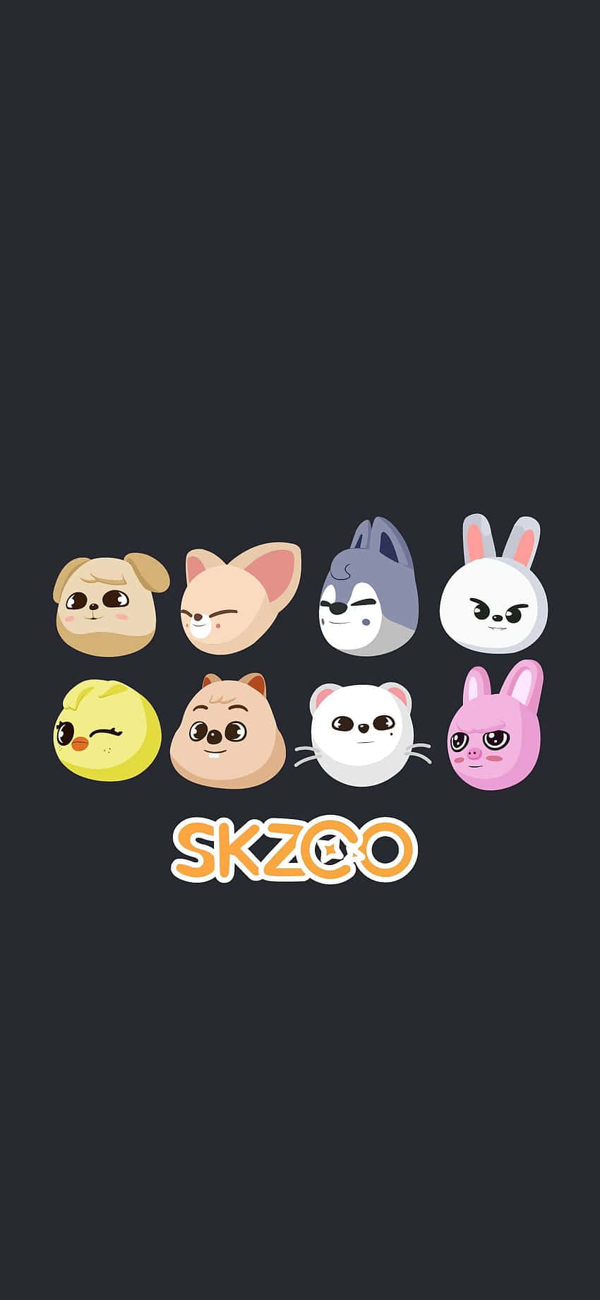 SKZOO, orange SKZOO logo, dark gray background, HD Phone Wallpaper