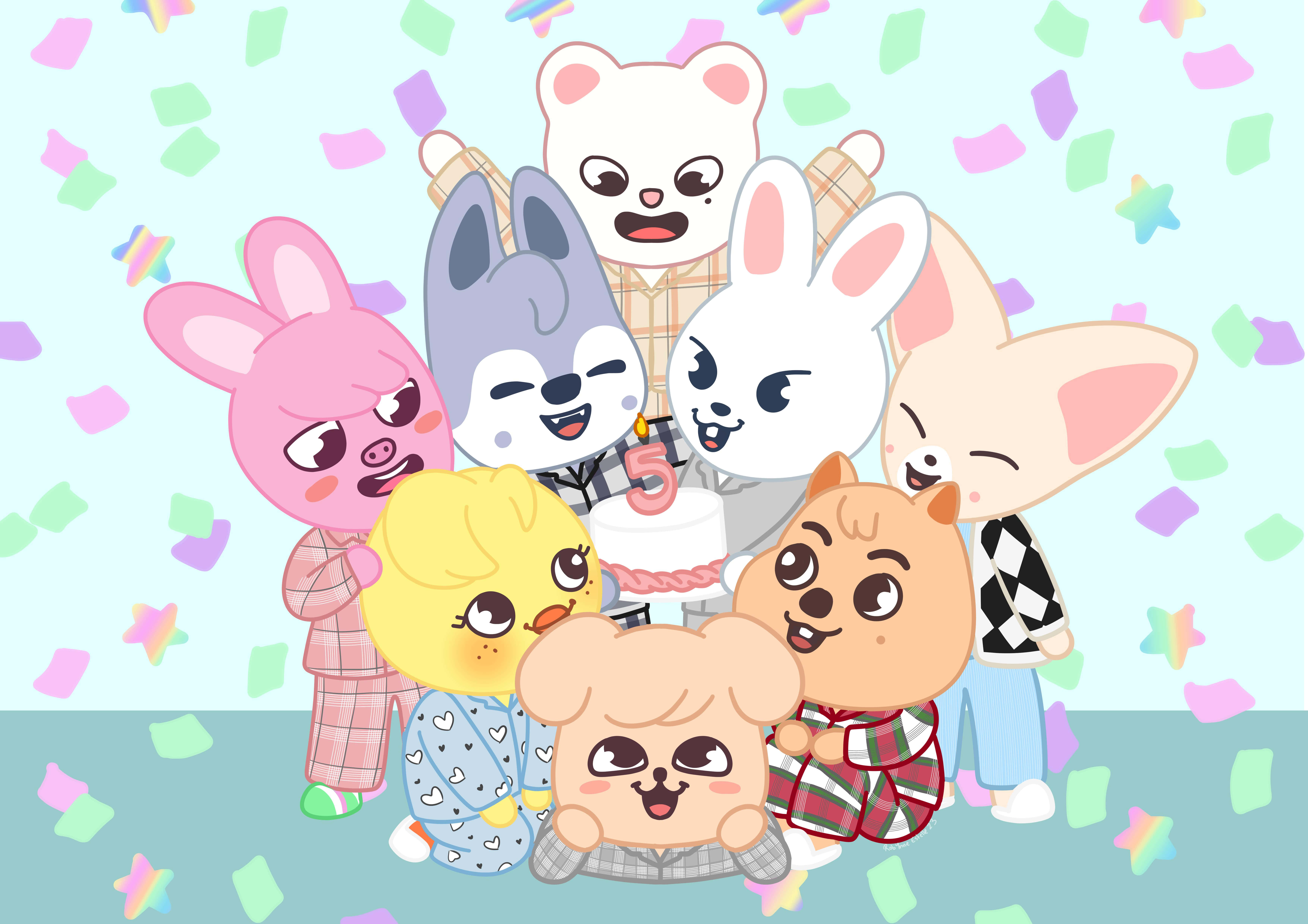Skzoo, birthday, cake, 5K Desktop Wallpaper