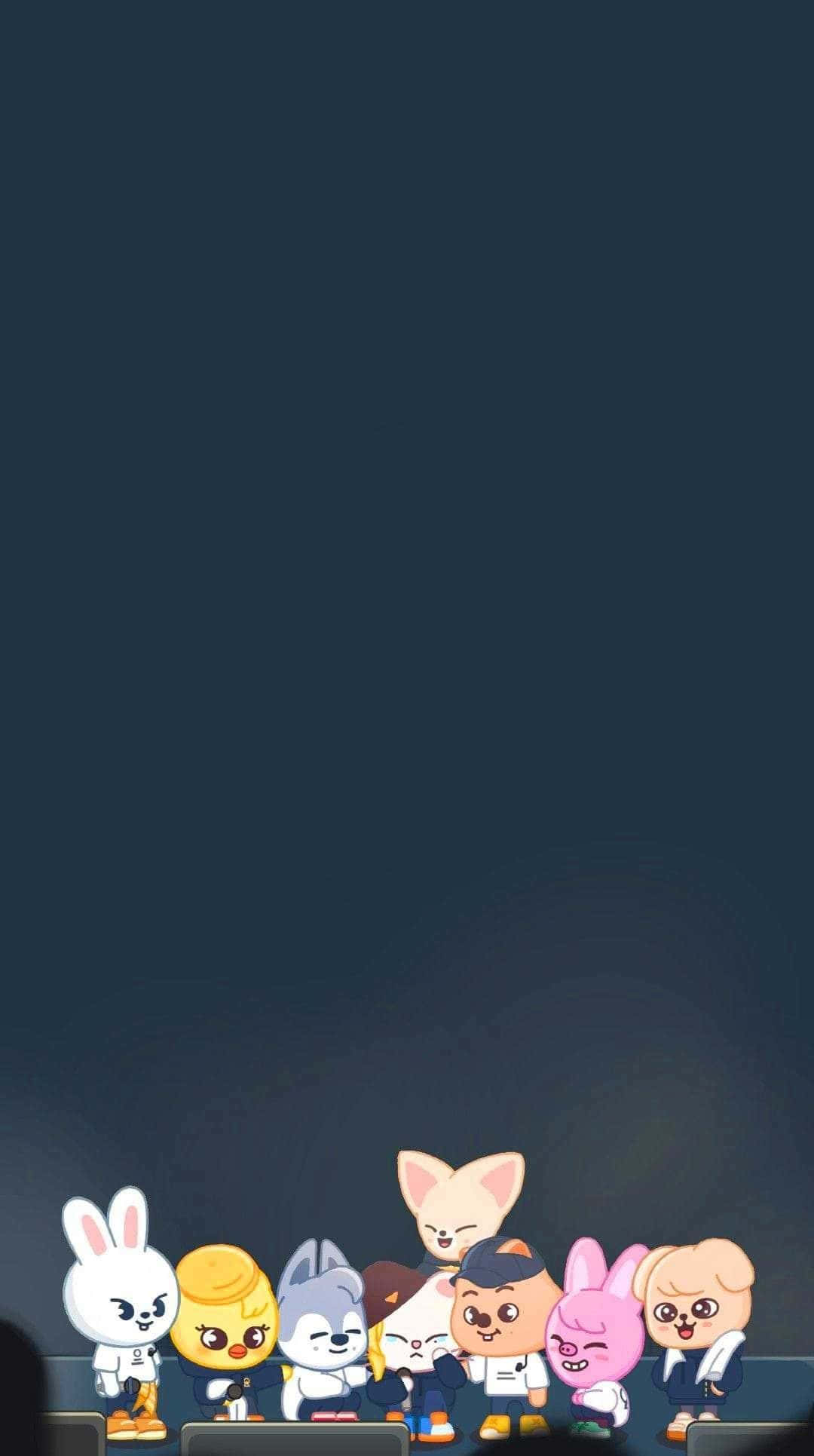 Skzoo, characters group, seven cartoon animals, Full HD Phone Wallpaper