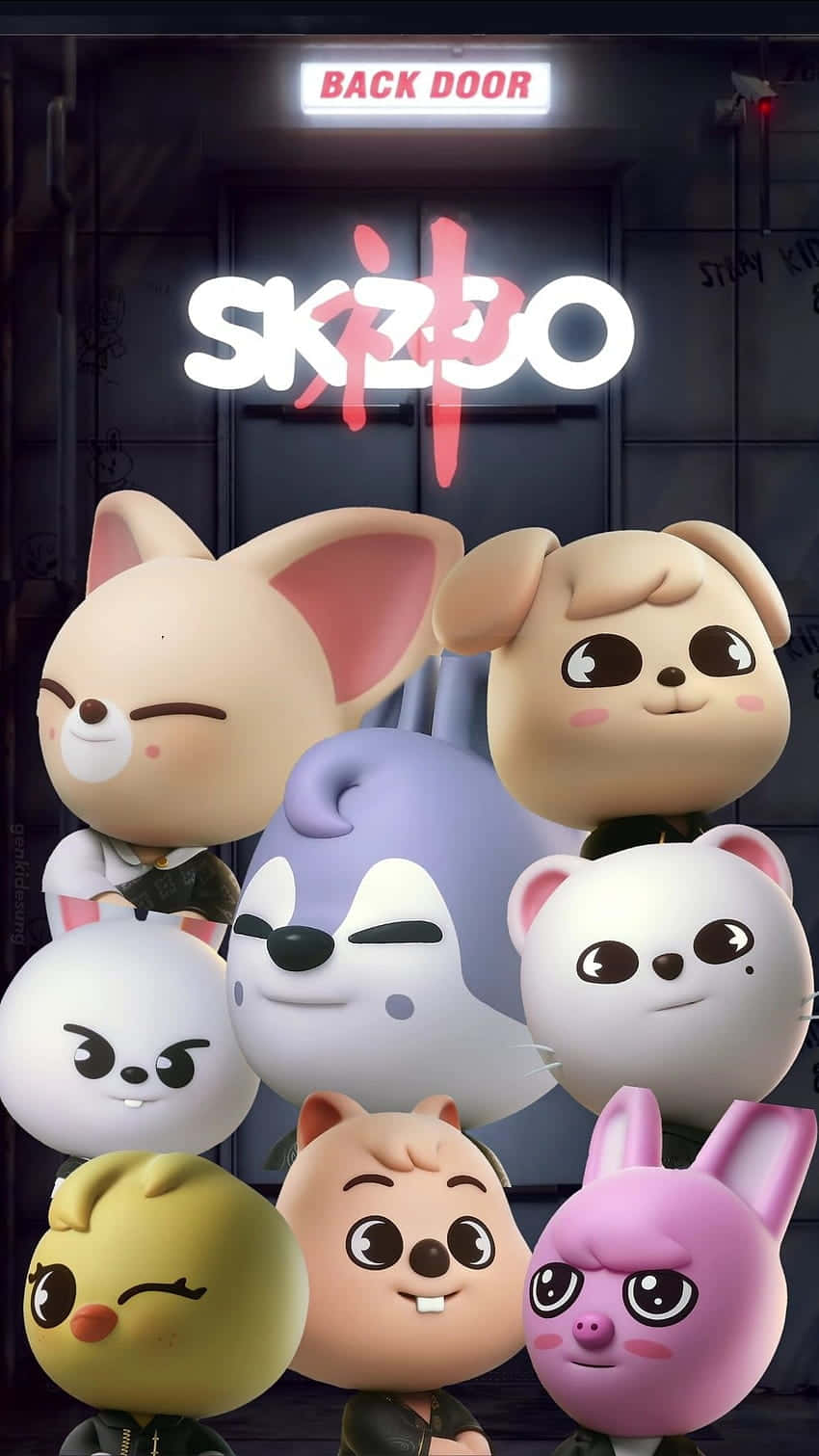 Skzoo, characters, back door, HD Phone Wallpaper