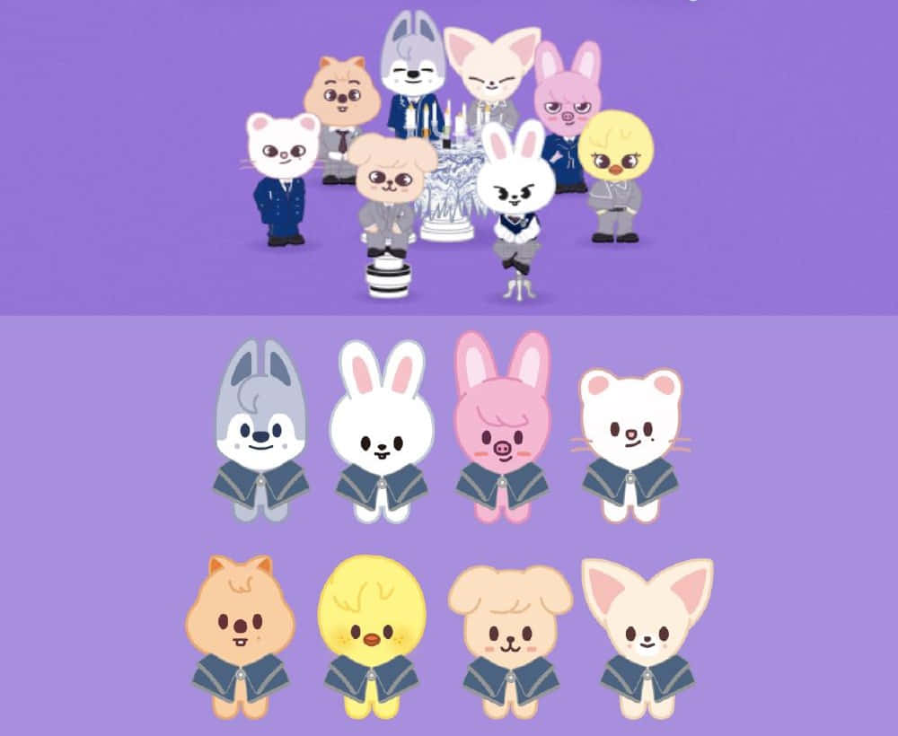 Skzoo, characters, school uniforms, SD Desktop Wallpaper