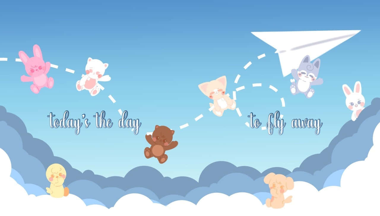 Skzoo, characters, flying, HD Desktop Wallpaper