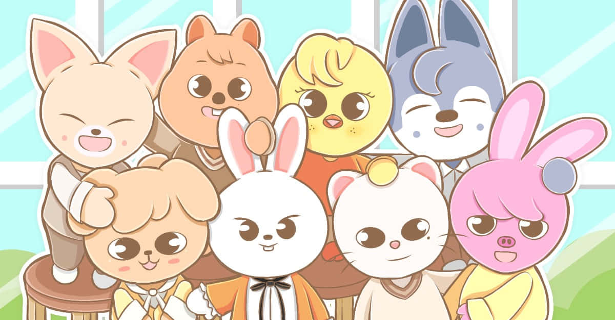 Skzoo, cartoon animal friends, big eyes, SD Desktop Wallpaper