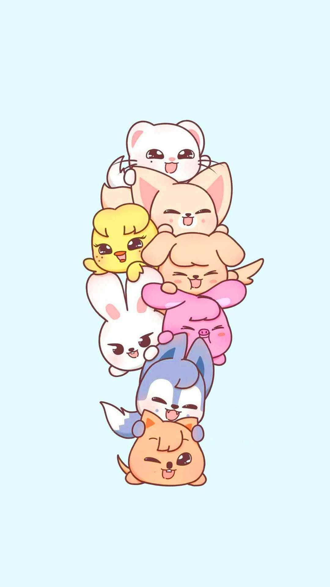 Skzoo, chibi animals, tower, Full HD Phone Wallpaper