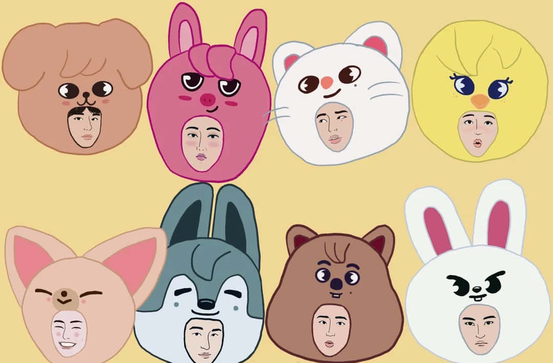 Skzoo, characters, members, SD Desktop Wallpaper
