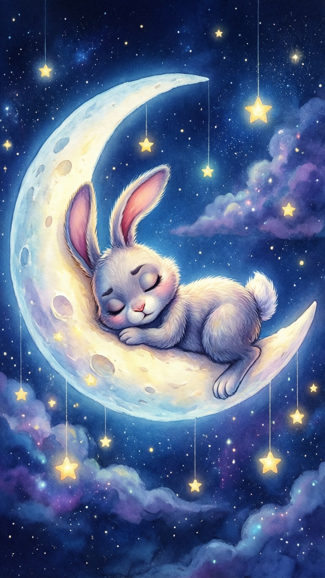 Skzoo, bunny, crescent moon, Full HD Phone Wallpaper
