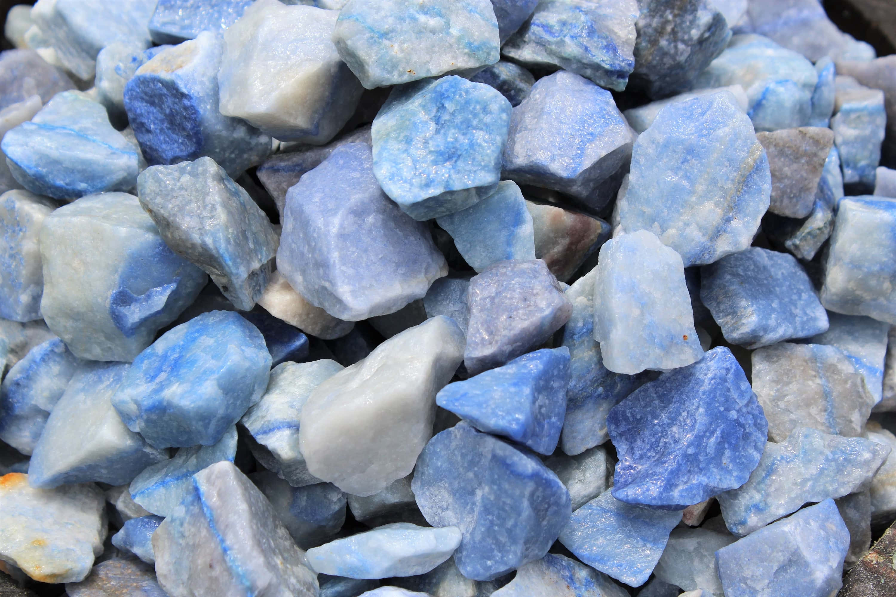 Slate Blue, blue and white mineral stones, natural textures, 2K Desktop Wallpaper