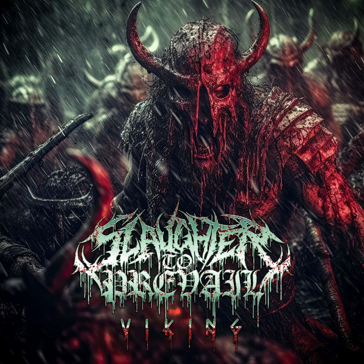 Slaughter To Prevail, demonic warrior, horned viking warrior, SD Desktop Wallpaper
