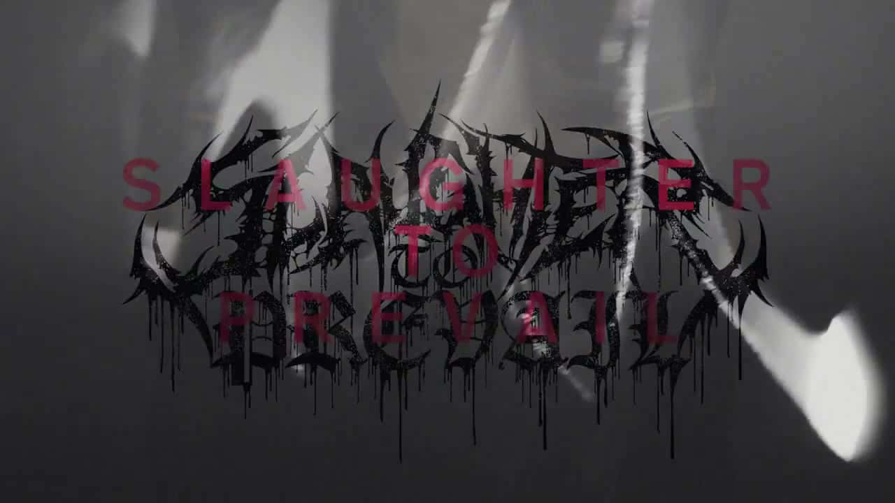 Slaughter To Prevail, gothic metal band logo, dripping black and red text, HD Desktop Wallpaper
