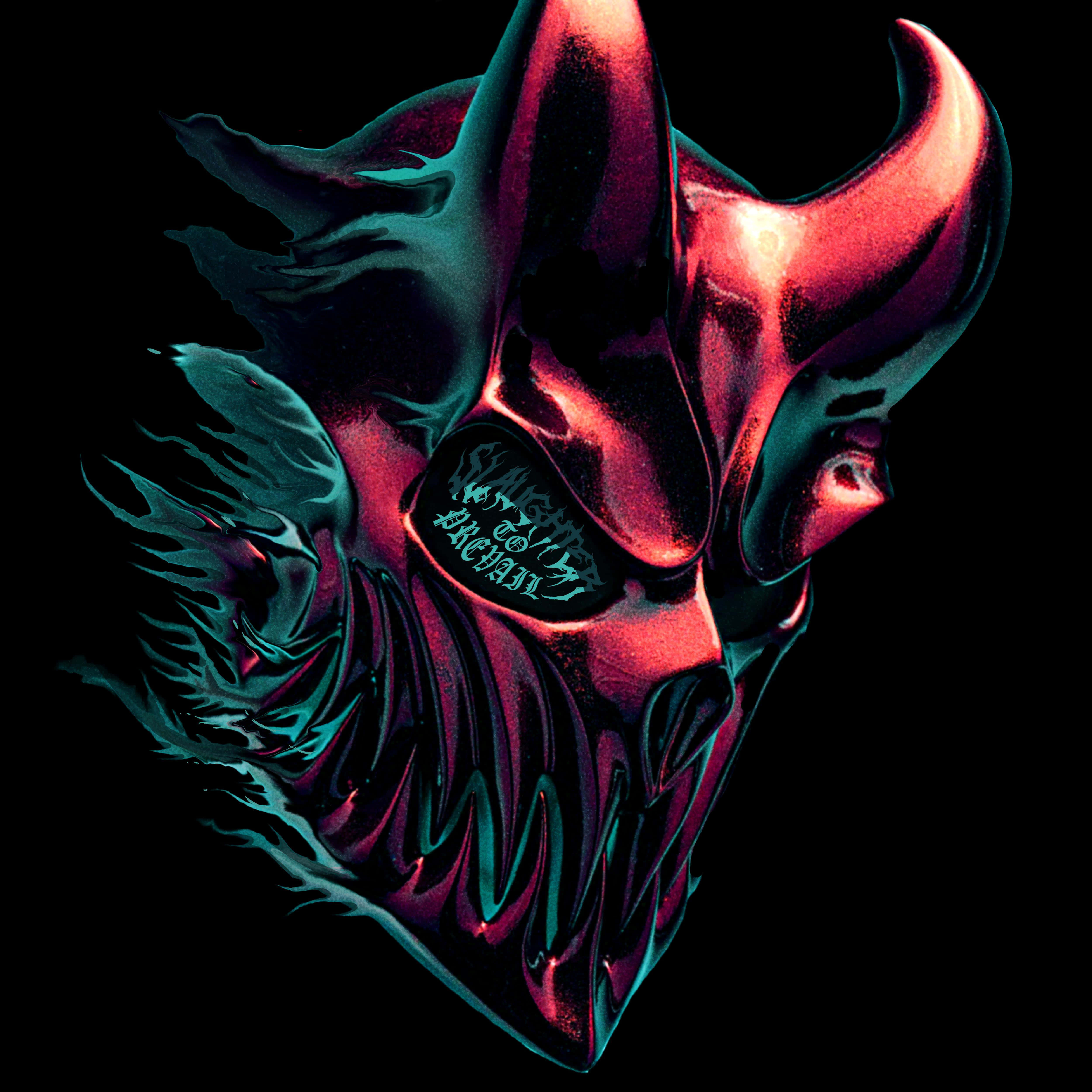Slaughter To Prevail, demonic mask, red horns, 4K Desktop Wallpaper