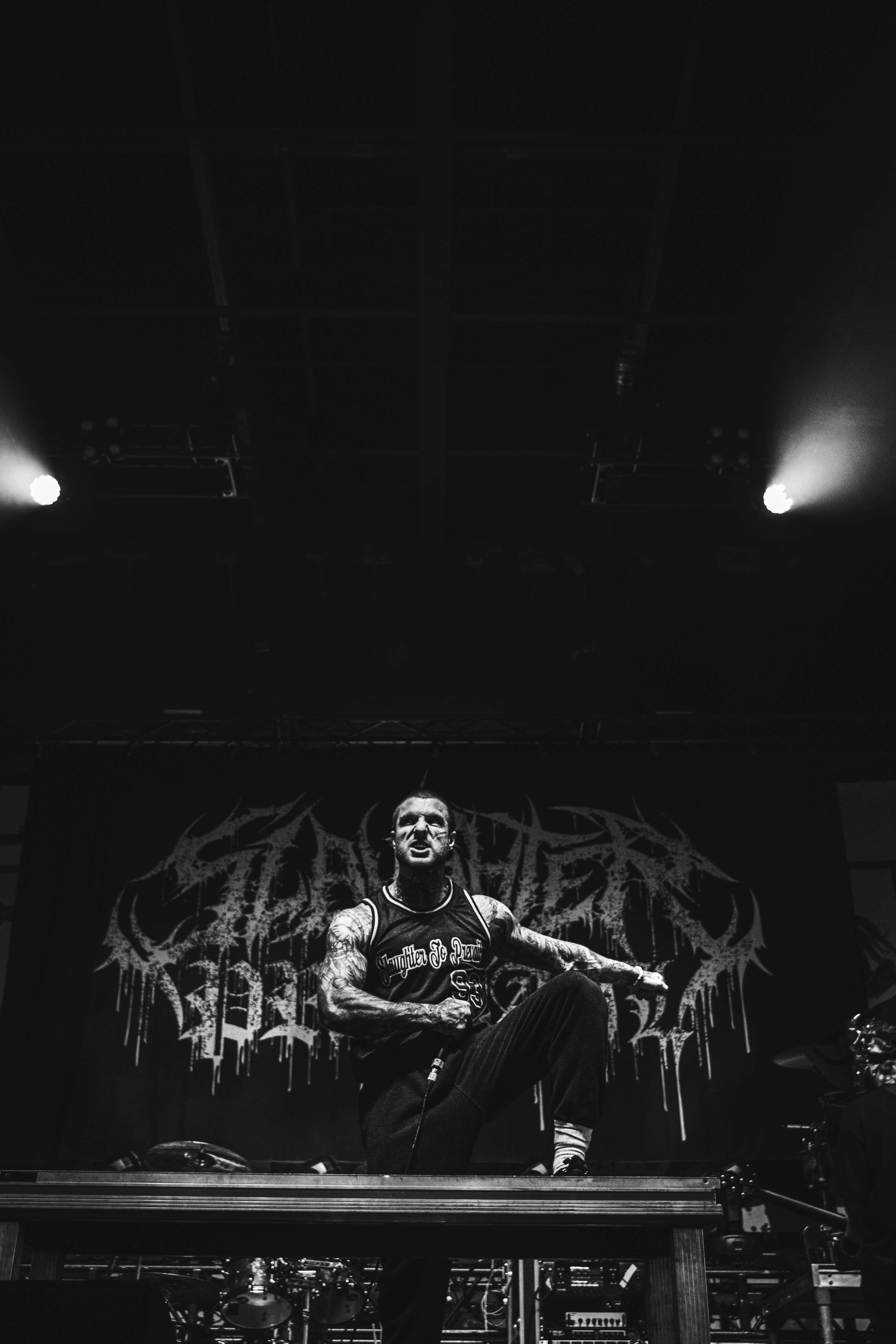 Slaughter To Prevail, concert, monochrome, 5K Phone Wallpaper