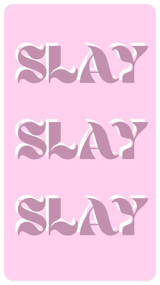 Slay Queen, lavender, white outlines, SD Phone Wallpaper