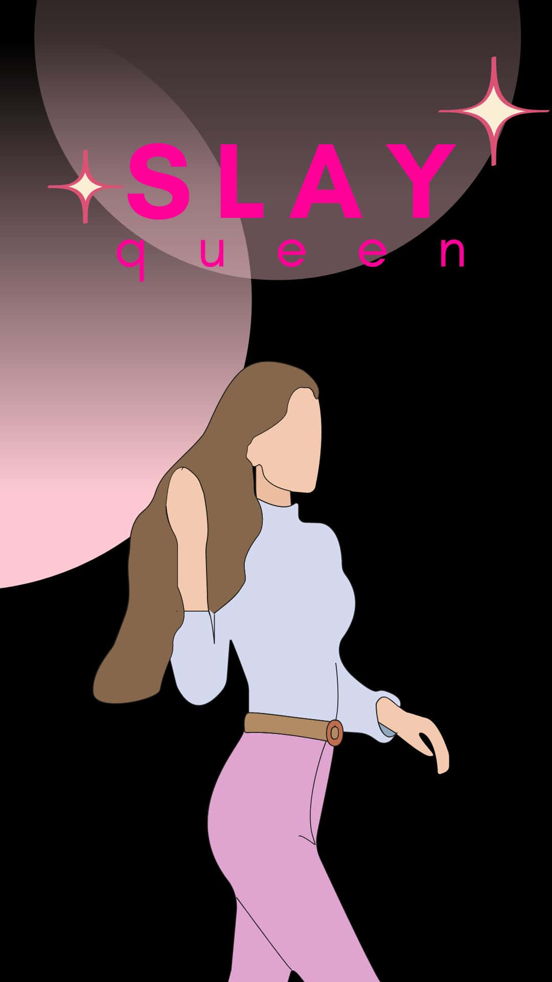 Slay Queen, pastel outfit, pink moon, Full HD Phone Wallpaper
