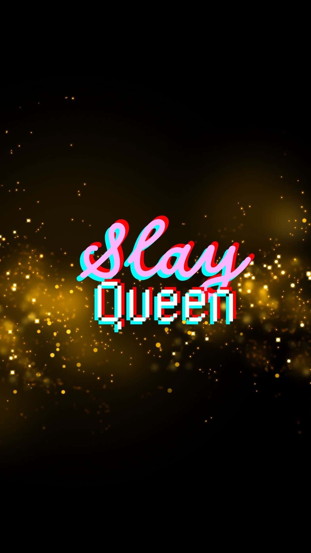 Slay Queen, neon text, dark background, Full HD Phone Wallpaper
