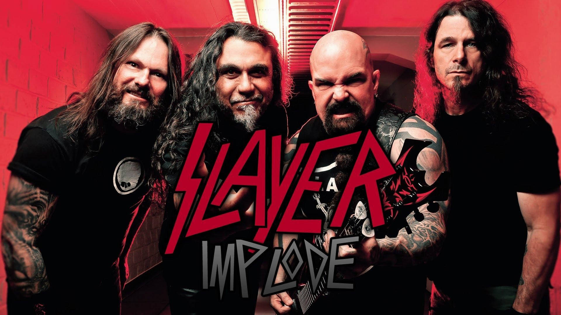 Slayer, implode, red brick wall, Full HD Desktop Wallpaper