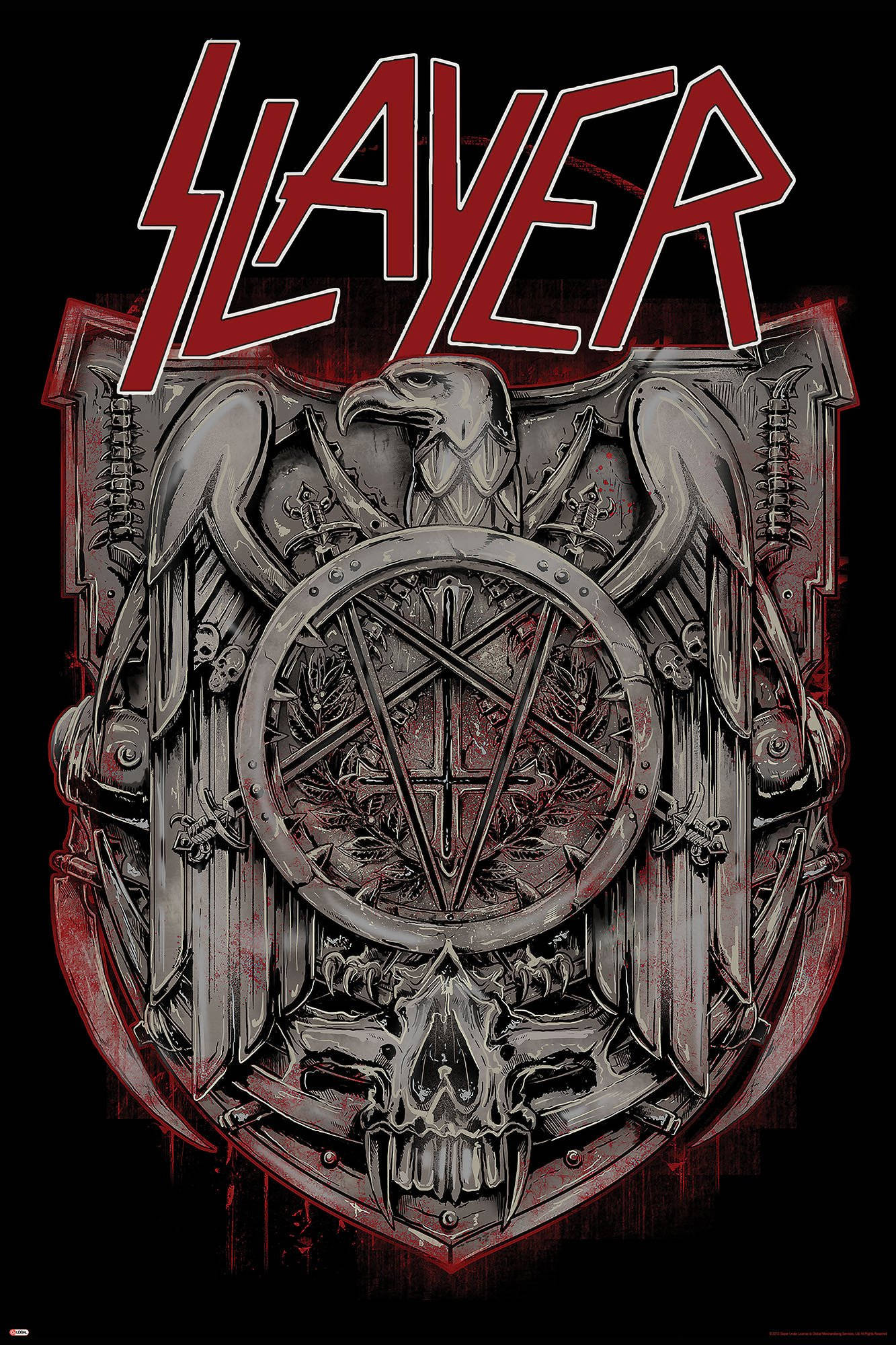 Slayer, skull, eagle, Full HD Phone Wallpaper